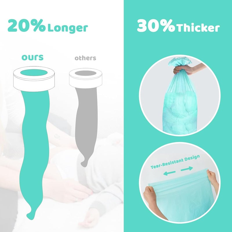 Newnice [10 Pack] Dekor Classic Diaper Pail Refills, Extra-Thick Continuous Liner Bags Compatible with Dekor Classic Diaper Pails, Strong Diaper Pail Refills for Baby & Adult Diapers, Nursery Odor Control - Image 3